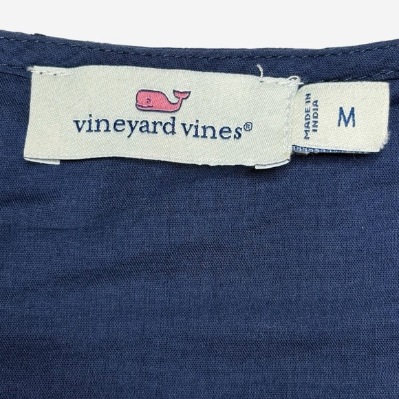 Vineyard Vines Textured Smocked Mini Dress Size M Medium Blue Cotton Resortwear - Picture 7 of 8